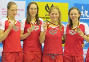 4x100 Freistil SG-Dortmund (Alina Weber, Kerstin Lange, Denise Gruhn, Hannah Freiwald), Foto: Heike Hundshagen