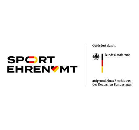 Wortmarke Sportehrenamt mit Unterstützung des Bundeskanzleramts