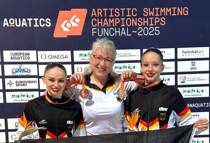 Bild zur News Synchronschwimmen: EM-Bronze für Klara Bleyer und Amélie Blumenthal Haz