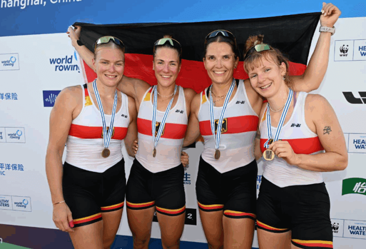 Bild zur News Rudern: Pia Greiten rudert mit dem Frauen-Doppelvierer zu WM-Bronze